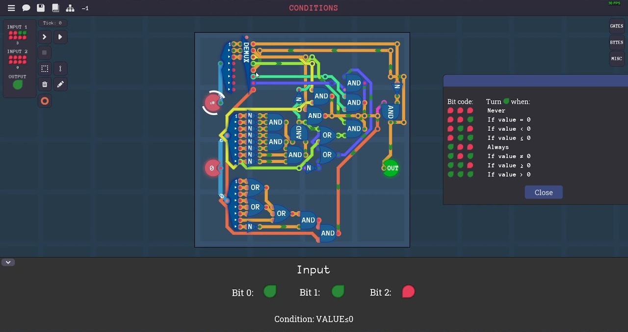 Главное игровое окно игры Turing Complete